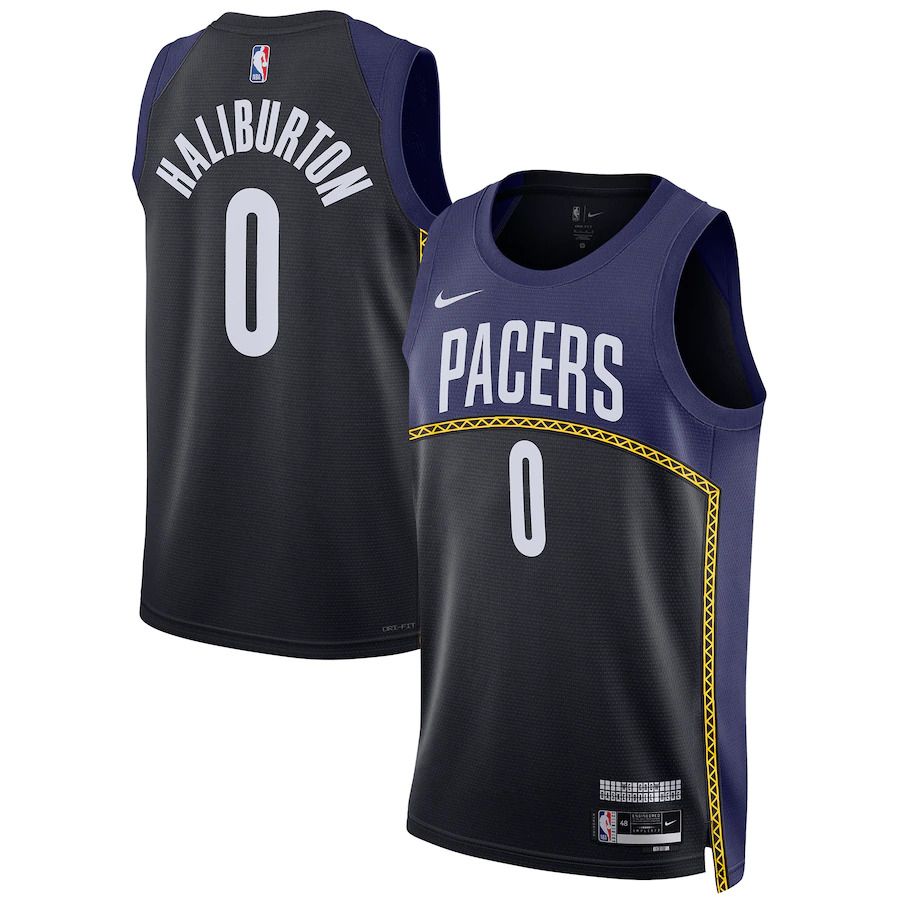 Men Indiana Pacers #0 Tyrese Haliburton Nike Blue City Edition 2022-23 Swingman NBA Jersey->customized nba jersey->Custom Jersey